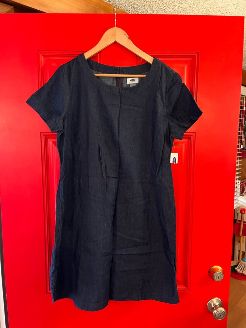 Old Navy Short-Sleeve Denim Dress Size L NWT